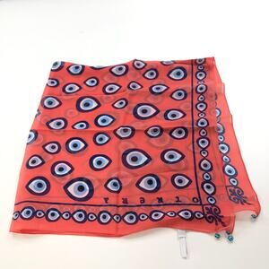 Otrera 100% Silk Classic Square Scarf Pink 41x40 Orange Pink USA MINT HRJ